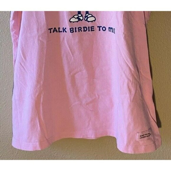 Life Is Good Crusher Tee T-Shirt XS Pink Talk Birdie To Me Golf Short Sleeve - Picture 3 of 9